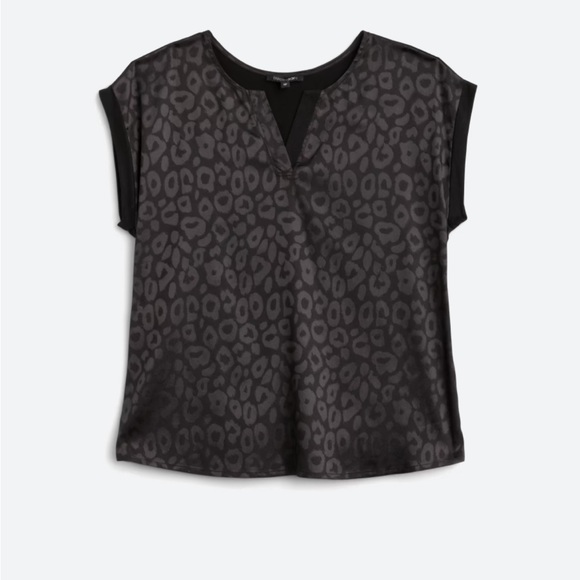 NWT (L) Papermoon Reece Top Black Leopard Print - Picture 1 of 9